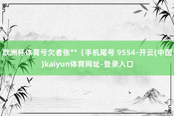 欧洲杯体育亏欠者张**（手机尾号 9554-开云(中国)kaiyun体育网址-登录入口