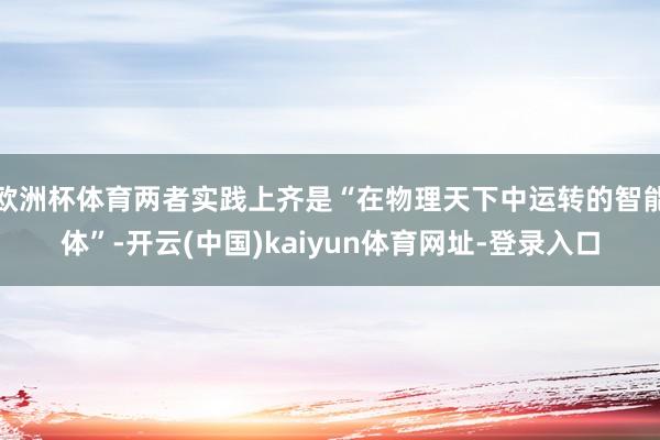 欧洲杯体育两者实践上齐是“在物理天下中运转的智能体”-开云(中国)kaiyun体育网址-登录入口