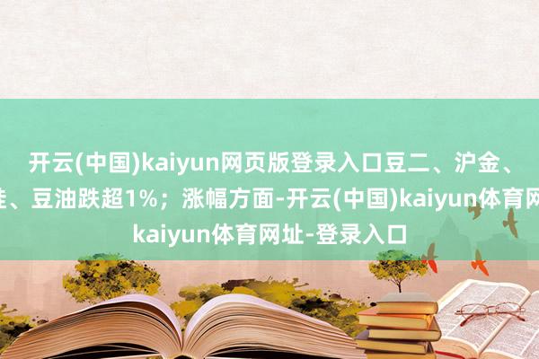 开云(中国)kaiyun网页版登录入口豆二、沪金、焦煤、工业硅、豆油跌超1%；涨幅方面-开云(中国)kaiyun体育网址-登录入口